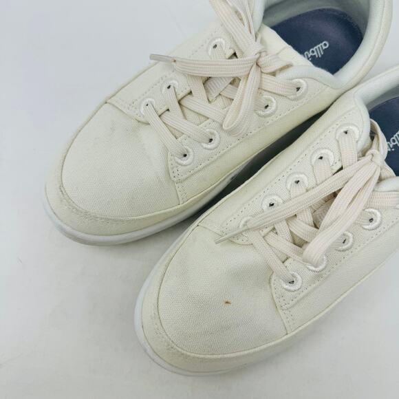 Allbirds Canvas Pacers Sneakers White Eco-Friendly Casual Shoes Lace Up Size 7 - Picture 3 of 13